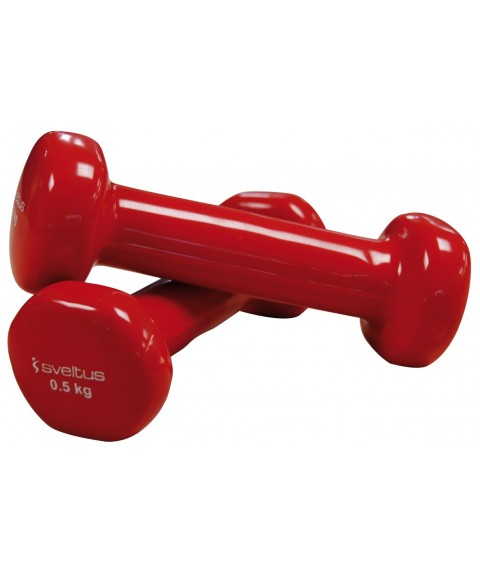 Dumbbells vinyl SVELTUS Epoxy 1180 2x0,5kg Red