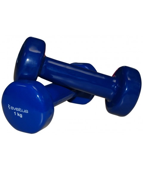 Dumbbells vinyl SVELTUS Epoxy 1181 2x1kg Blue