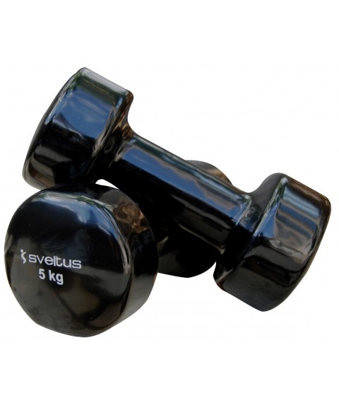 Dumbbells vinyl SVELTUS Epoxy 1185 2x5kg Black