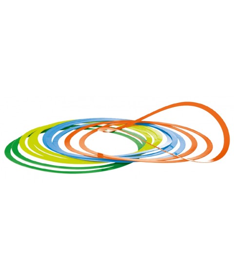 Set of 12 flexible flat hoops