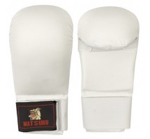 Karate gloves Matsuru with velcro closure, synthetic leather, L white