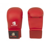 Karate gloves Matsuru with velcro closure, synthetic leather, L red
