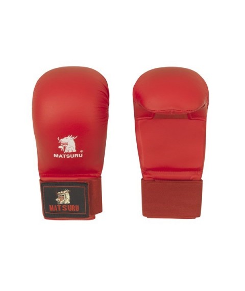 Karate gloves Matsuru with velcro closure, synthetic leather, L red