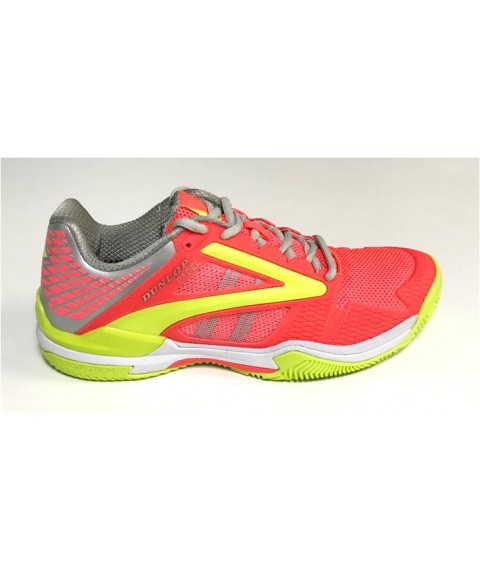 Padel tennis shoes Dunlop EXTREME for women, coral/fluo yellow, size EU 39