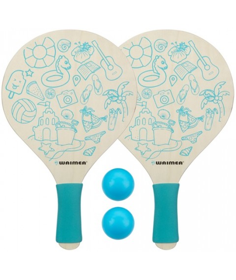 Beach tennis set SCHREUDERS WAIMEA PADDLE SET WITH FOAM GRIP PARADISE 63BE Blue/Anthracite