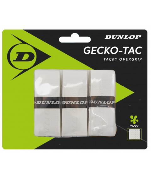 Tennis racket overgrip Dunlop GECKO-TAC white 3pcs- blister