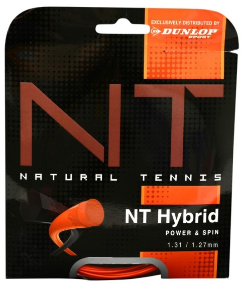 Tennis string Dunlop NT HYBRID ORANGE+ set 1.31/1.27mm, set, 12m, Black/Orange