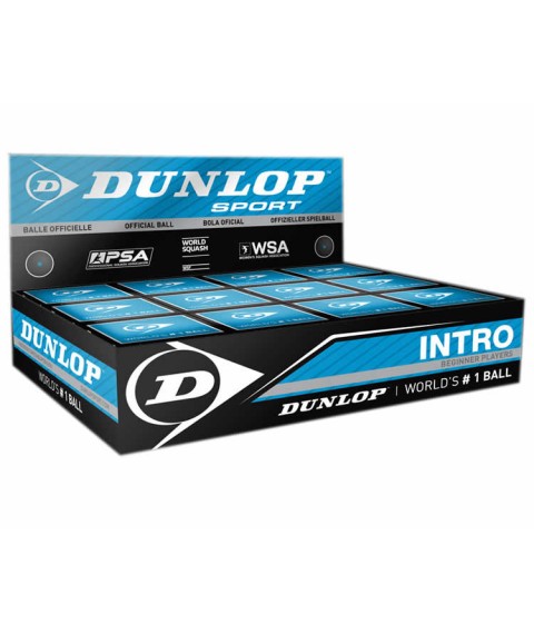 Squash ball Dunlop INTRO blue-beginners +12% +40% Official ball of PSA World Tour 12-box