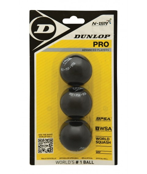 Squash ball Dunlop PRO yellow-profesional
Official ball of WSF/PSA and PSA World Tour 3-blister