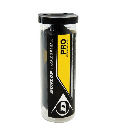 Squash ball Dunlop PRO 2 yellow dots 3-tube WSF/PSA/WSA official