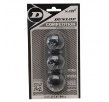 Squash ball Dunlop COMPETITION clubs +10% hang Official ball of PSA World Tour 3-blister