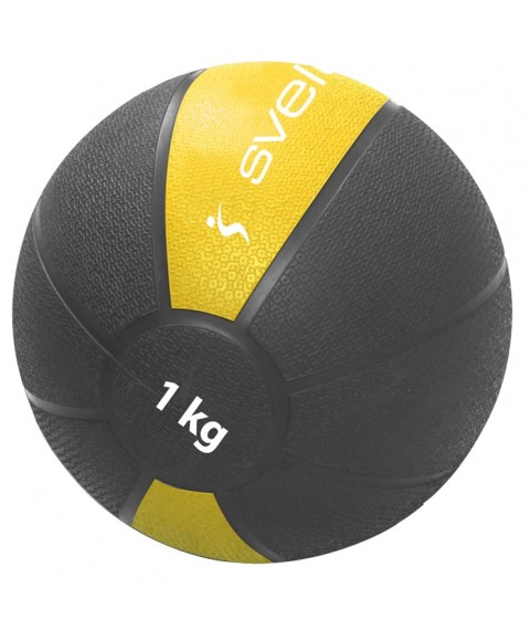 Weight ball SVELTUS Medicine Ball 1kg D19,6cm Black / Yellow