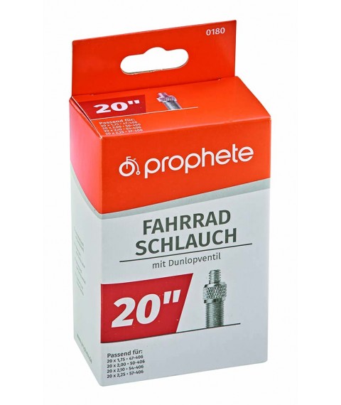 Bicycle tube PROPHETE with DUNLOP valve 20