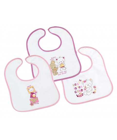 Terry bib with plastic backing FASHY 1712 44 light pink 3pcs