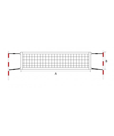 Beach tennis net ECONOM 9,5x1m PA 40x40x2mm 4psc tension ropes