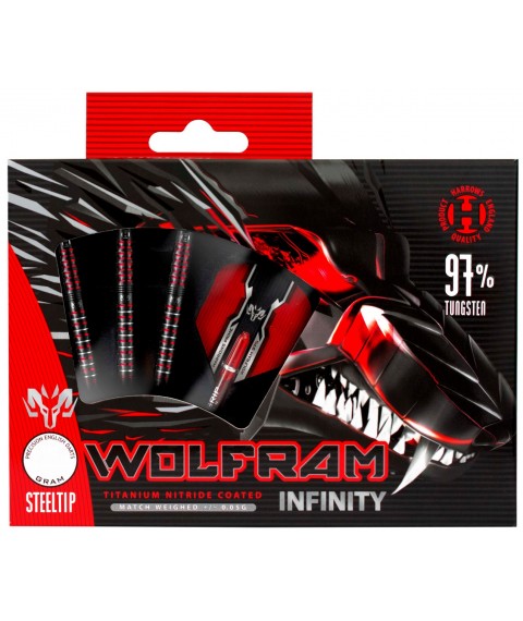 Darts Steeltip HARROWS WOLFRAM INFINITY  W97 3x22g