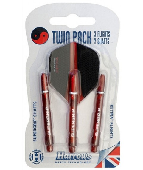 Darts shafts and flights HARROWS SUPERGRIP + RETINA TWIN PACK