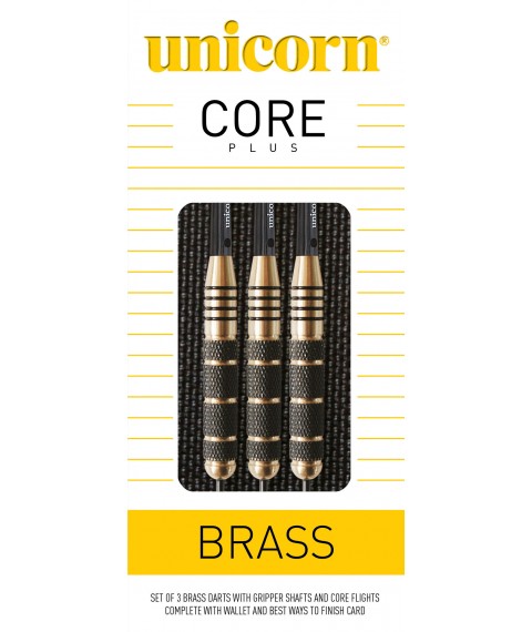 Darts Steeltip UNICORN Core Plus Win BLK/Gold Brass 3x23g