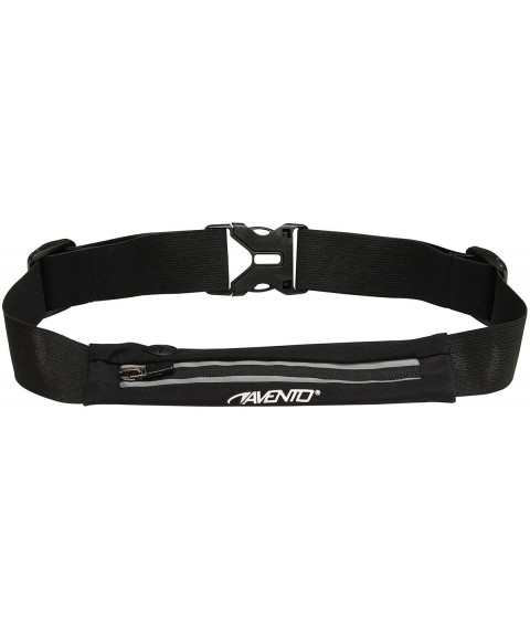 Waistbelt with expandable bag AVENTO 21PA Black/Silver