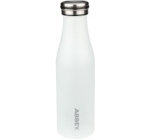 BOTTLES AND SHAKERS - Bottle thermo ABBEY Victoria 21WZ WIT 450ml White/Silver Bottle thermo ABBEY Victoria 21WZ WIT 450ml White/Silver