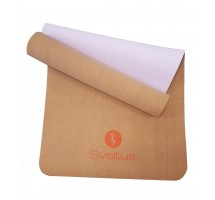 Yoga mat SVELTUS 1303 183x61x0,5cm Cork / pink