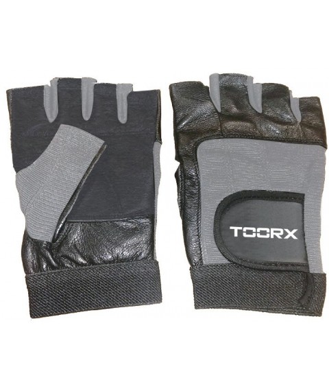 Toorx training gloves AHF032 M black/grey leather, spandex and suede