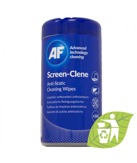 Screen-Clene TFT/LCD- Tub of screen cleaning wipes 100psc ECO AF