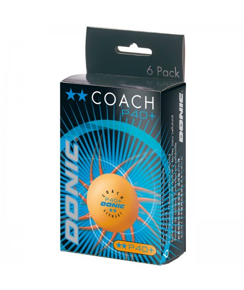 Table tennis ball DONIC P40+ Coach 2 star  6 pcs Orange