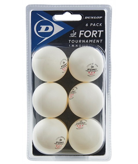 Table tennis balls Dunlop FORT TOURNAMENT 3 stars 6 pcs ITTF approved