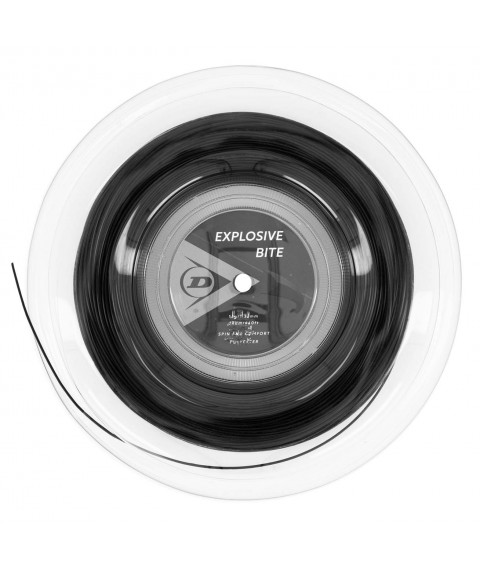 Tennis trings DUNLOP Explosive Bite 1,32mm 16G 200M Monofilament 3 Edges Black