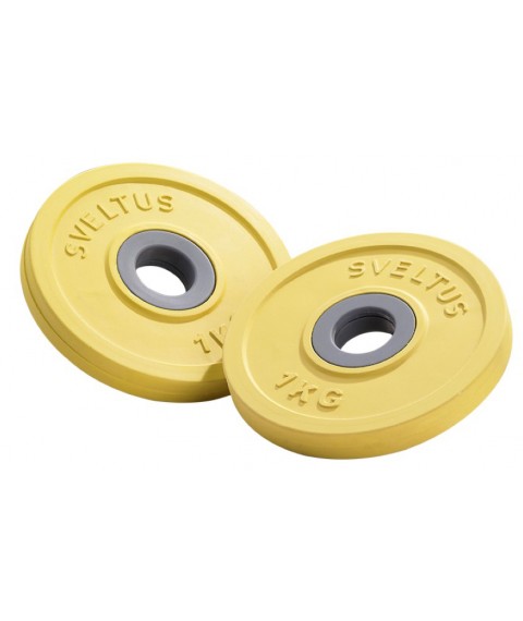 Weights for barbells SVELTUS 1652 D28mm 1kg Yellow